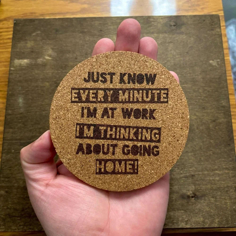 Funny Laser Engraved Cork Coaster #5